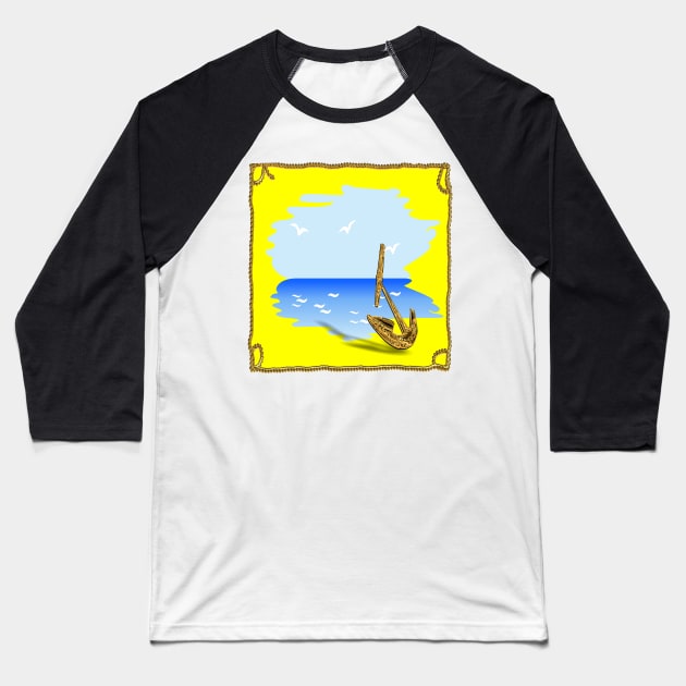 Anchor on the beach in a summer setting Baseball T-Shirt by robelf